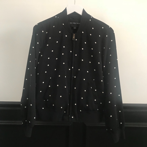 Black And White Tiniy Polka Dot Men's Bomber Jacket